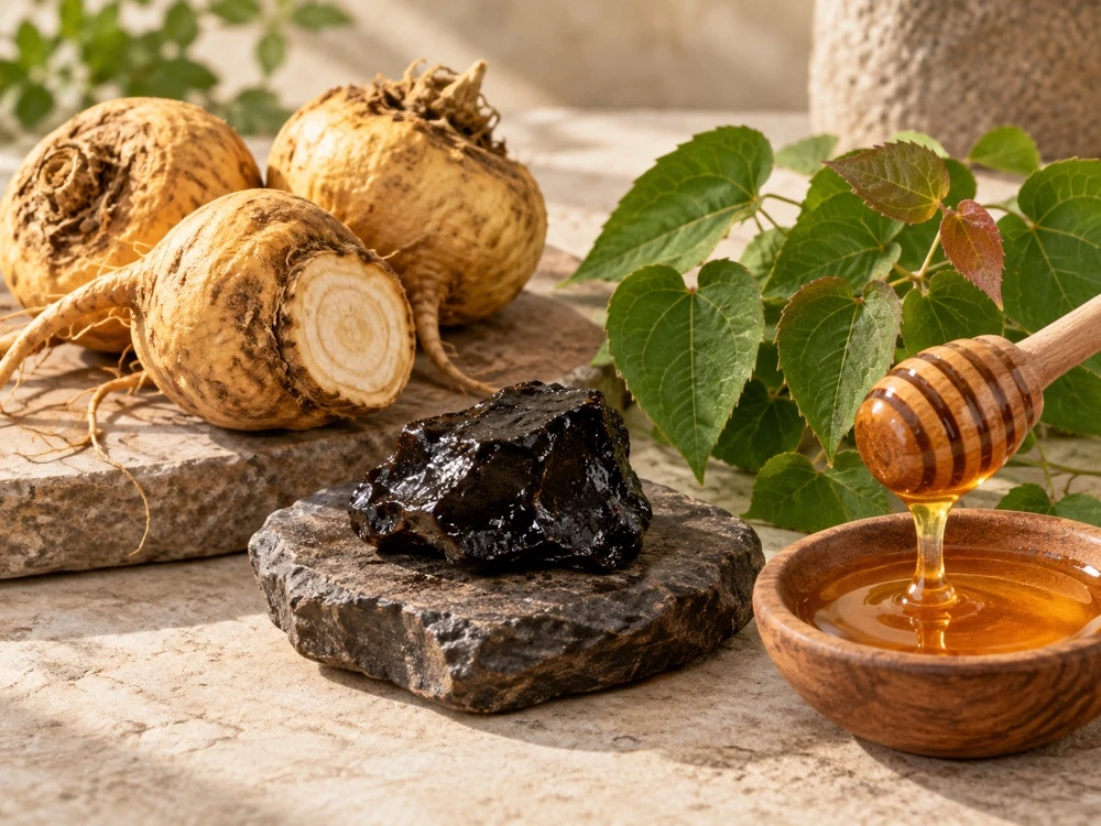 Maca, Shilajit, Epimedium dan madu